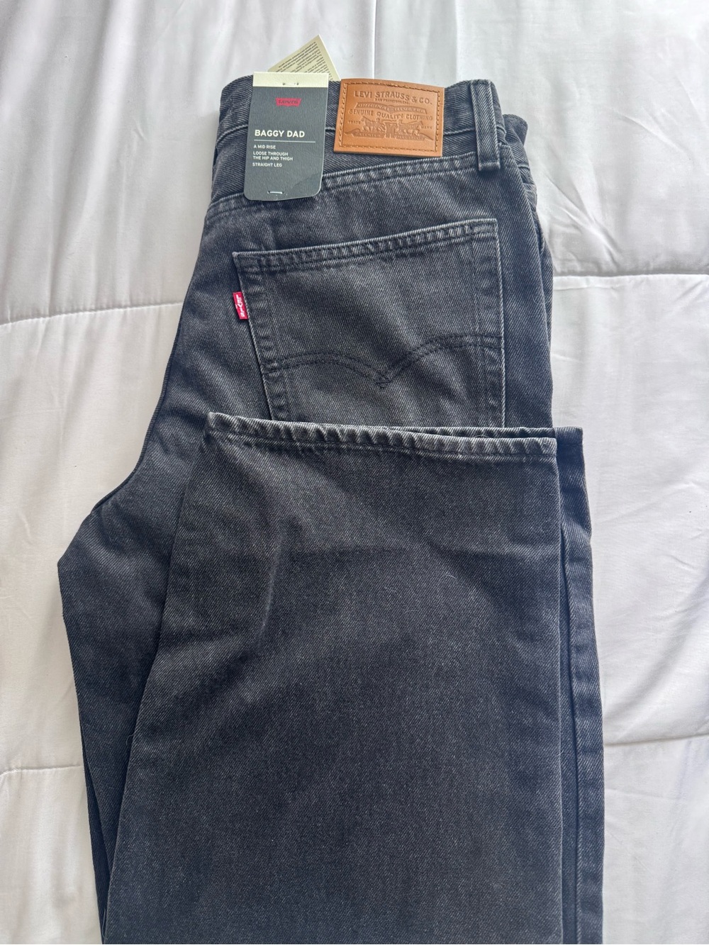 Levi's Men’s Baggy Dad Jeans in Charcoal Black